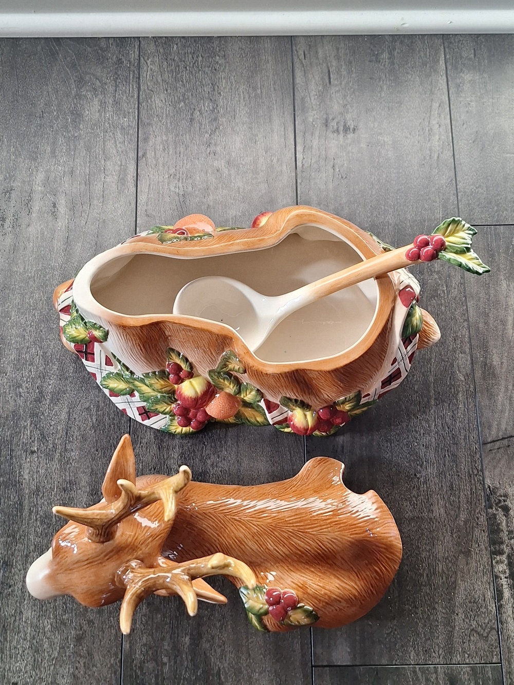 RARE Noritake Royal Hunt #3930 Reindeer Soup Tureen Lid & Ladle - Picture 3 of 7